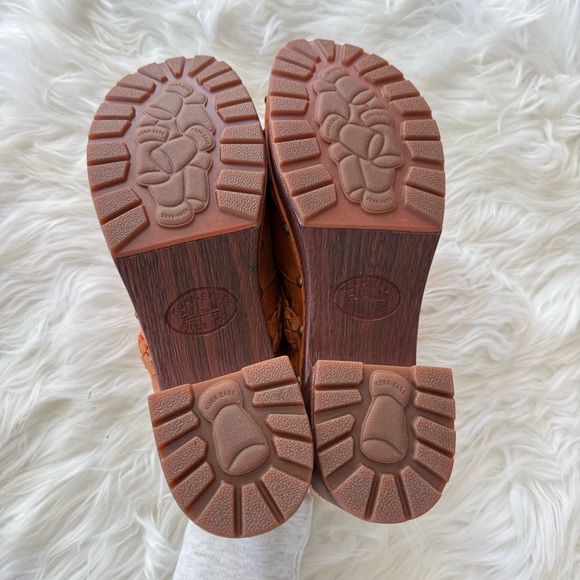 Kork Ease | Women’s TILLY Clog Orange Brown Leather Slip On Studded Clogs Mules - Picture 8 of 9